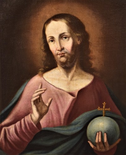 Salvator Mundi - école lombarde du17e siècle - Romano Ischia